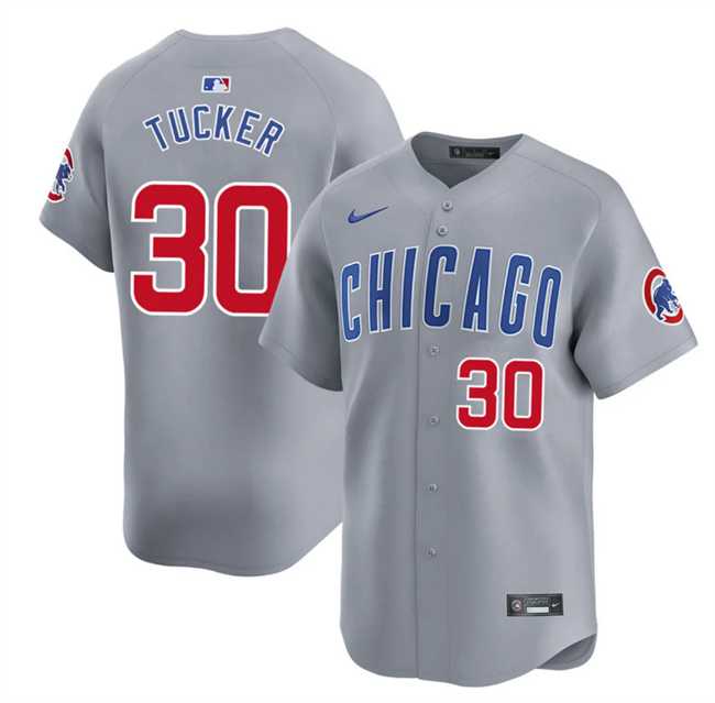 Mens Chicago Cubs #30 Kyle Tucker Grey 2025 Limited Stitched Jersey Dzhi